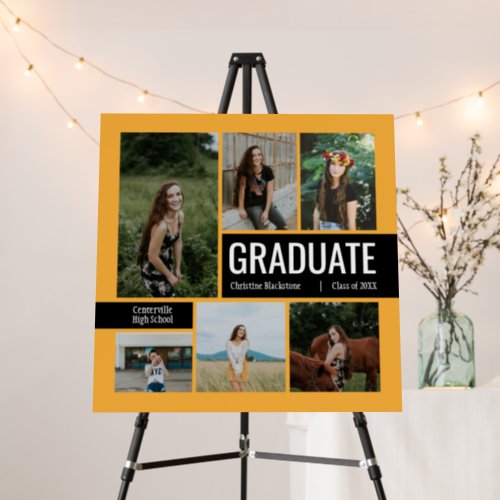 Yellow  Black 6 Photo Graduation Foam Board