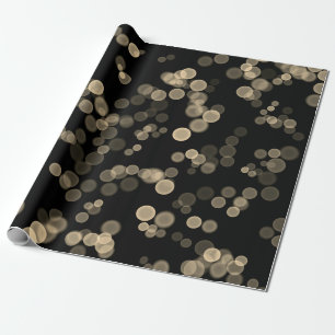 Yellow Black Abstract Bubble Bokeh Pattern Wrapping Paper