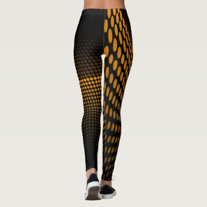 Yellow Black Abstract Pattern Leggings