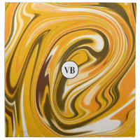 Yellow Black acrylic pour marble add name monogram