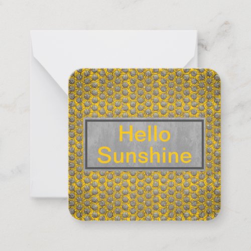 Yellow Black and Gray Polka Dots Pattern Note Card