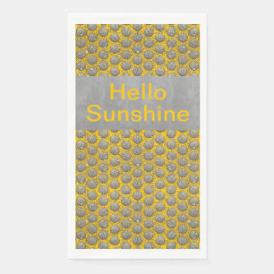 Yellow, Black, and Gray Polka Dots Pattern Paper Guest Towels