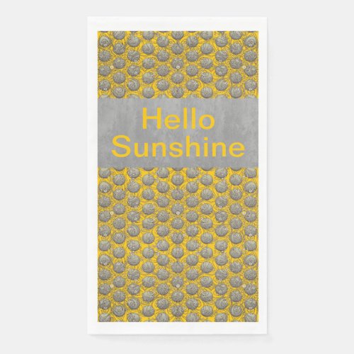 Yellow Black and Gray Polka Dots Pattern Paper Guest Towels