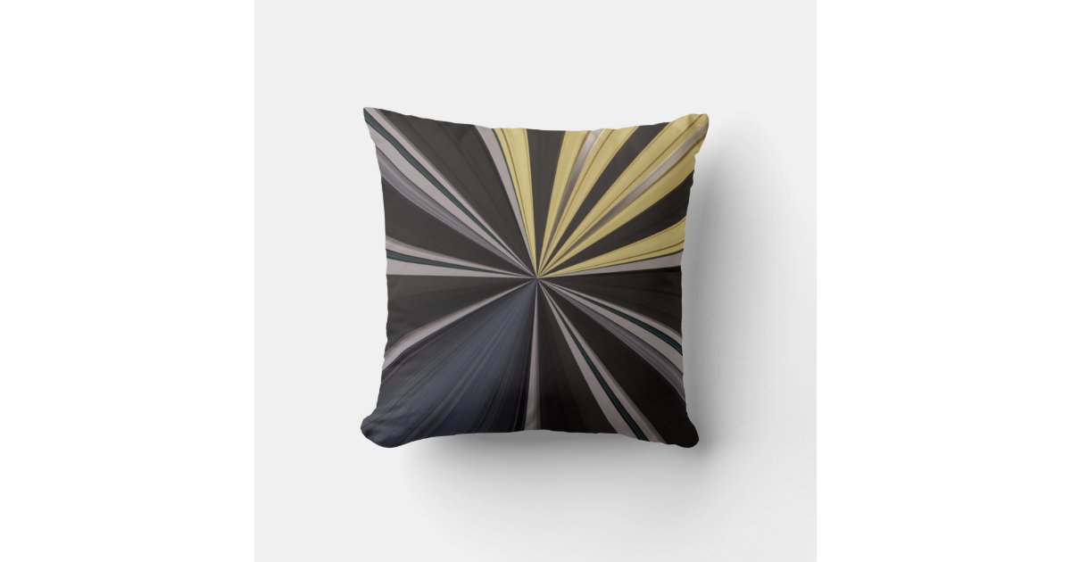 Yellow, Black, and Grey Art Deco Throw Pillow | Zazzle
