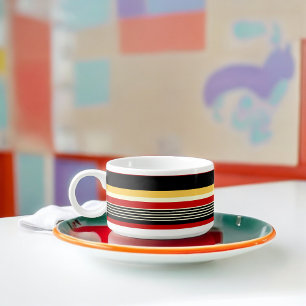 Yellow, Black and Red Stripes Bowl