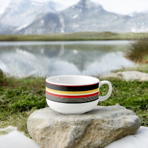 Yellow, Black and Red Stripes Soup Mug