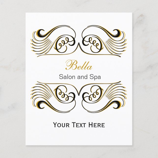 yellow , black and white Chic Business Flyers (Front)