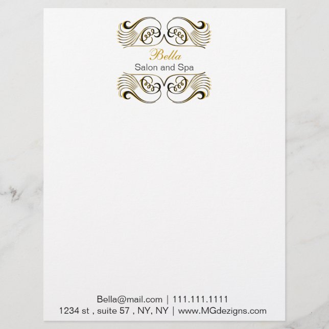 yellow black and white Chic Business letterheads Letterhead (Front)