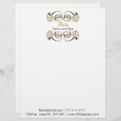 yellow black and white Chic Business letterheads Letterhead (Front/Back)