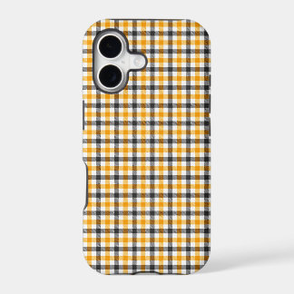 Yellow Black and White Gingham Check iPhone 17 Case
