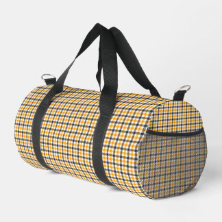 Yellow Black and White Gingham Check Duffle Bag