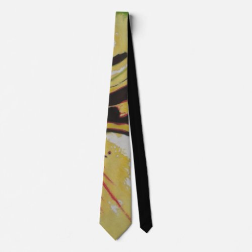 yellow black and white splashes colorful abstract tie