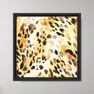Yellow Black Animal Safari Leopard Canvas Print