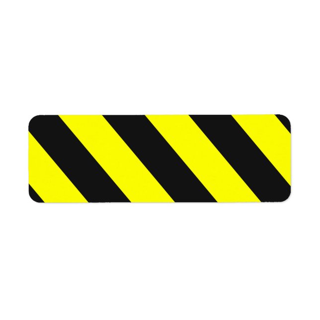 Yellow Black Attention Stripes Label (Front)