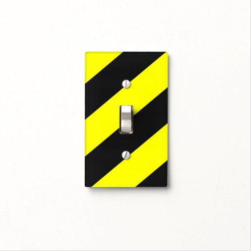 Yellow Black Attention Warning Stripes Light Switch Cover