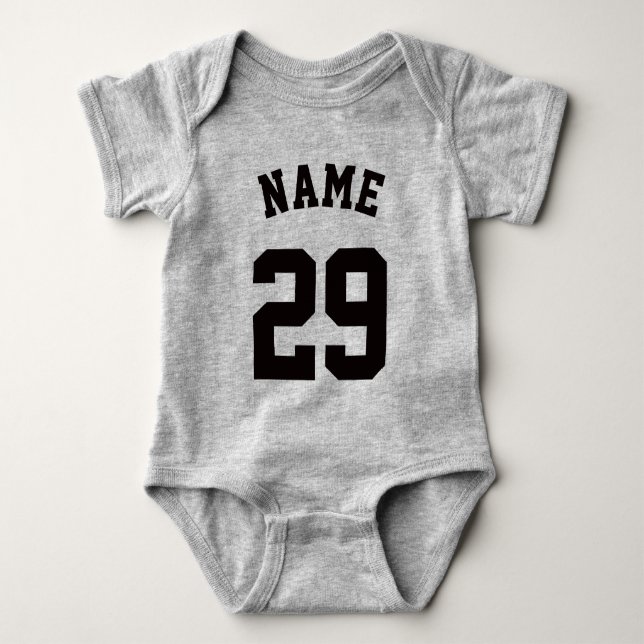 Yellow & Black Baby | Sports Jersey Design Baby Bodysuit (Front)