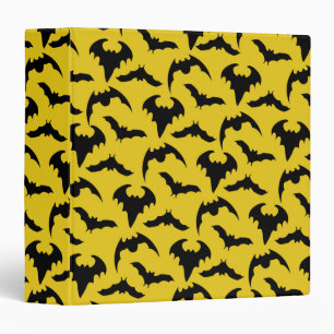 Yellow & Black Bats Halloween 3 Ring Binder