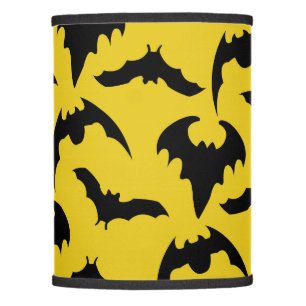 Yellow & Black Bats Halloween Decor Lamp Shade