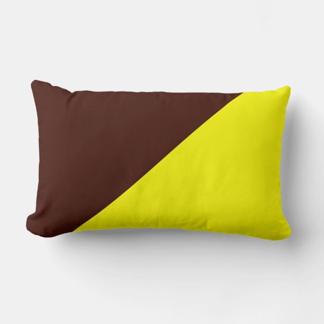 Yellow & Black Bean Solid Color Background Lumbar Pillow (Front)