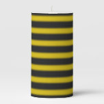 [ Thumbnail: Yellow & Black Bee Inspired Candle ]