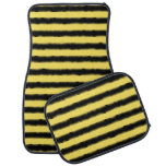 [ Thumbnail: Yellow/Black Bee-Inspired Stripes Car Floor Mat ]