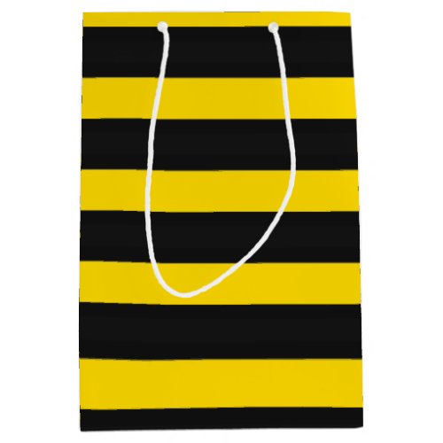 Yellow  Black Bee_Inspired Stripes Medium Gift Bag