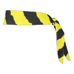 [ Thumbnail: Yellow & Black Bee-Inspired Stripes Pattern Headband ]