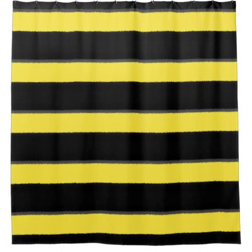 Yellow Black Bee_Inspired Stripes Shower Curtain