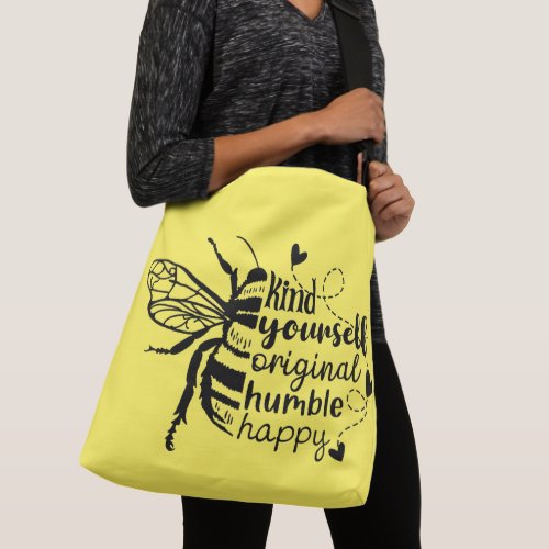 Yellow Black Bee Kind Inspirational Tote Bag