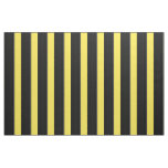 [ Thumbnail: Yellow & Black Bee-Like Stripes Fabric ]