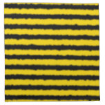 [ Thumbnail: Yellow/Black Bee-Like Stripes Pattern Napkin ]