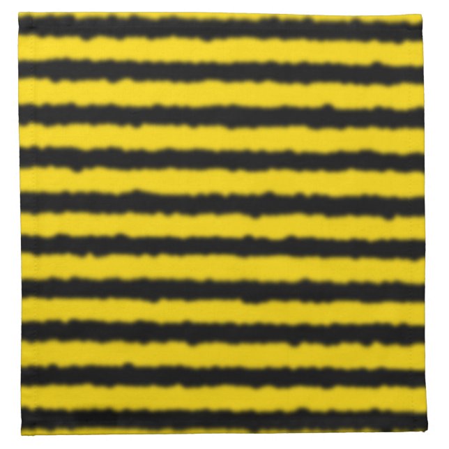Yellow/Black Bee-Like Stripes Pattern Cloth Napkin (Front)