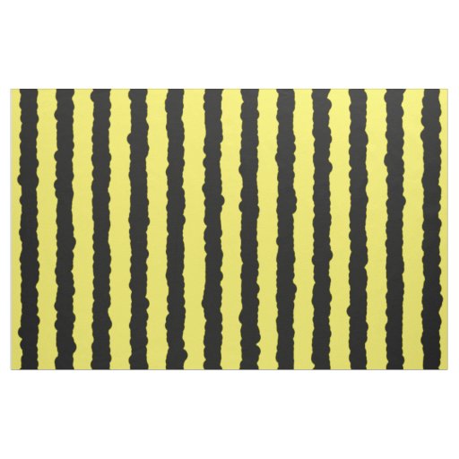 Yellow & Black Bee-Like Stripes Pattern Fabric
