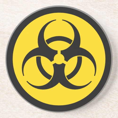 Yellow  Black Biohazard Symbol Coaster