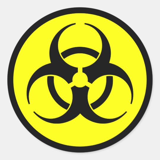 Yellow & Black Biohazard Symbol Sticker | Zazzle.com