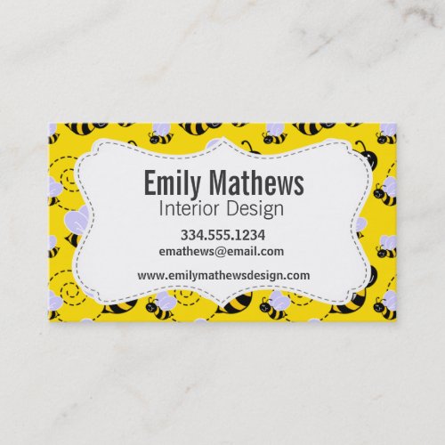 Yellow  Black Bumble Bee Business Card