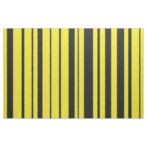 Yellow  Black Bumble Bee Color Stripes Fabric