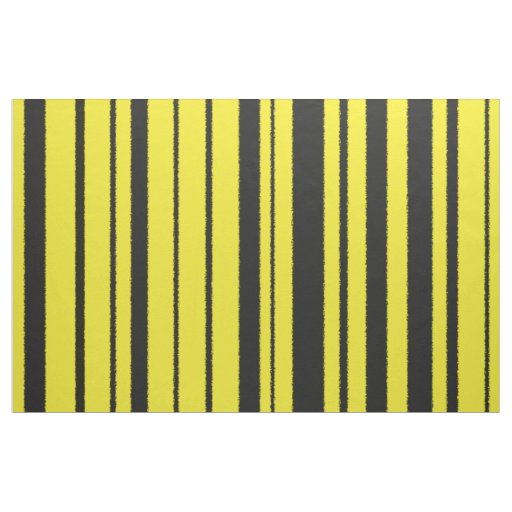 Yellow & Black Bumble Bee Color Stripes Fabric