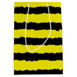 [ Thumbnail: Yellow, Black Bumble Bee Color Stripes Gift Bag ]