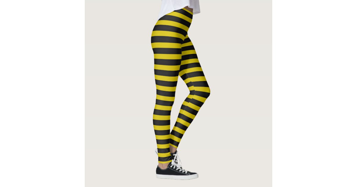 Yellow, Black Bumble Bee Inspired Leggings | Zazzle.com