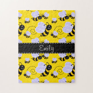 Yellow & Black Bumble Bee Jigsaw Puzzle