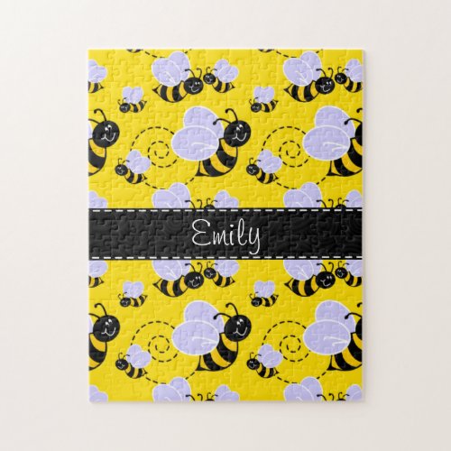 Yellow  Black Bumble Bee Jigsaw Puzzle