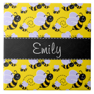 Yellow & Black Bumble Bee Tile