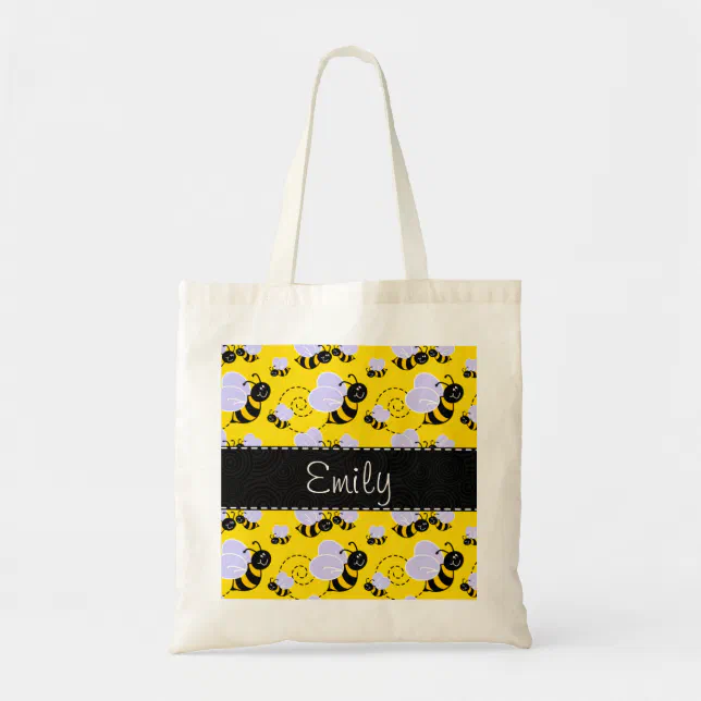 Yellow & Black Bumble Bee Tote Bag | Zazzle