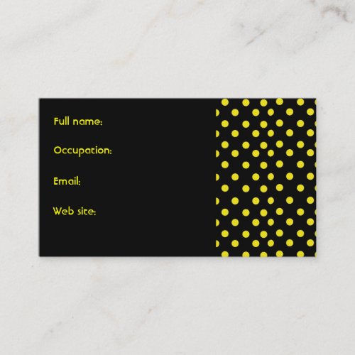 Yellow &amp; Black Business Card