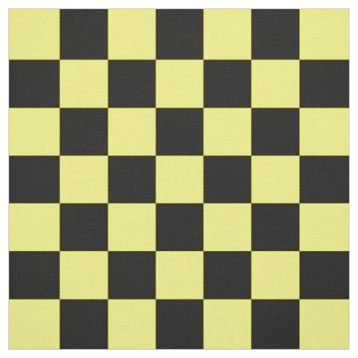 Yellow Black Checker Pattern Textile Fabric
