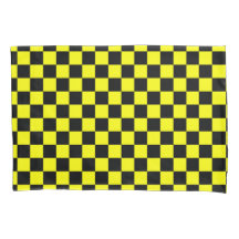 Yellow Black Checkered Check Pattern