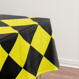 Yellow Black Checkered Tablecloth