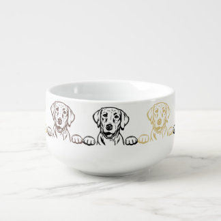 Yellow, Black, & Chocolate Lab Ceramic Soup Bowl