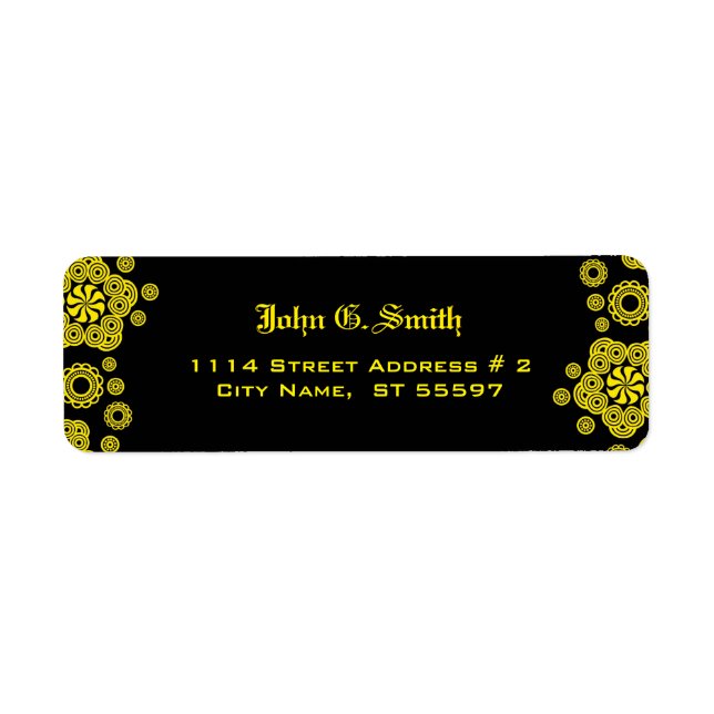 Yellow & Black Circle Pattern Label (Front)